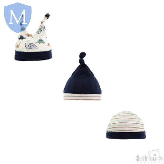 3 Pack Baby Assorted Hats - Dinosaur (4CC101) (Baby Hats) Mansuri