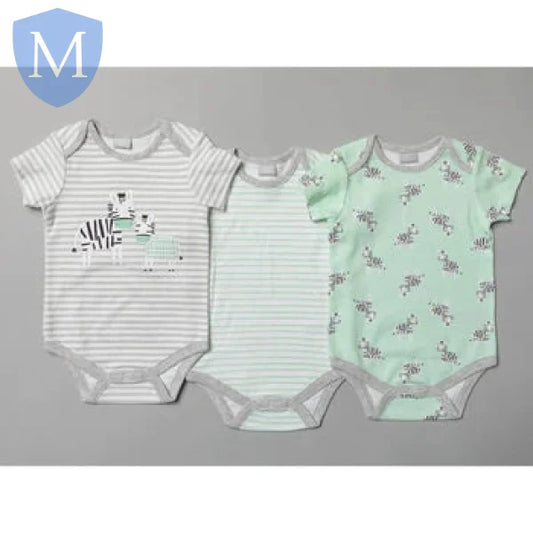 Boys 3 Pack Zebra Style Bodysuits (T20187) (Baby Bodysuits) Mansuri