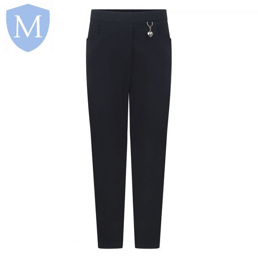 Plain Girls Heart Trouser Navy Mansuri