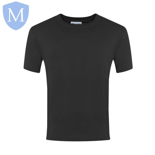 Plain Sports Round Neck T-Shirts - Black Size 11-13,Size 2-3,Size 2XL,Size 3-4,Size 3XL,Size 5-6,Size 7-8,Size 9-10,Size Large,Size Medium,Size Small,Size XL