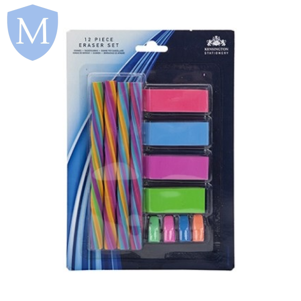 12 Piece Eraser Set (Stationery Essential) Mansuri