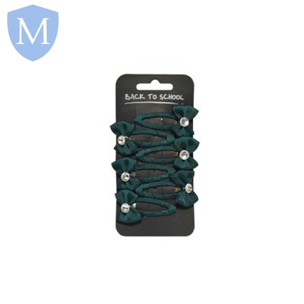 Plain Girls Diamante Bow Hair Clips (Hair Accessory) (POA) Mansuri