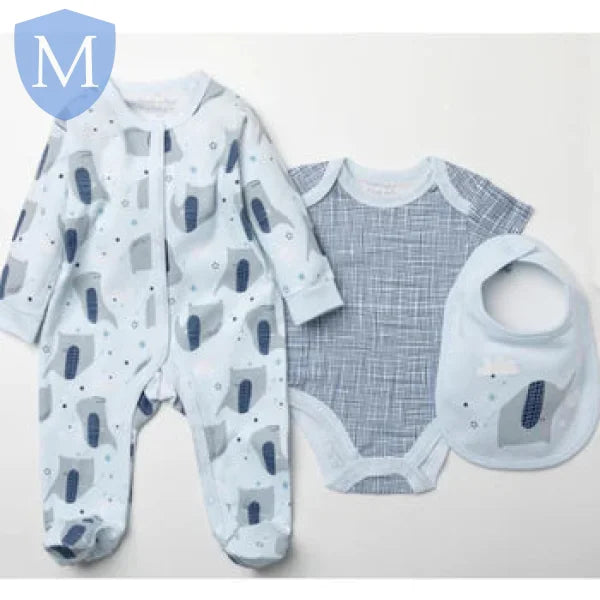 Baby Boys 3pc All in One Set - Elephant (W23927) (Baby Boys Gift Set) Mansuri
