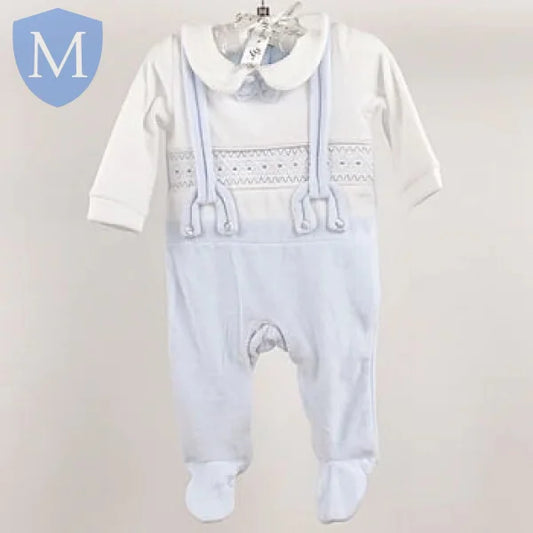 Baby Boys All in One Velour Sleepsuit - Mock Belt (A24500) (Baby Sleepsuit) Mansuri