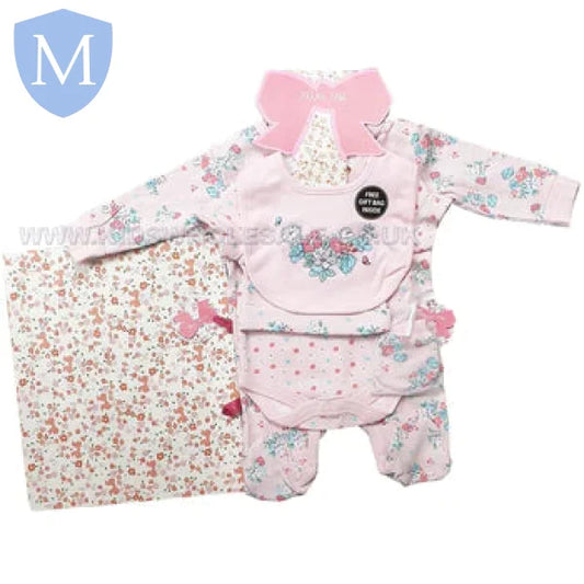 Baby Girls 6 Pcs Gift Set - Flowers (17959) (Baby Girls Gift Set) Mansuri