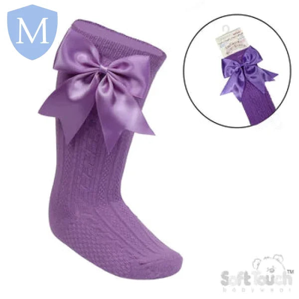 Baby Infants Knee Length Socks - Large Bow (S350) (Baby Socks) Mansuri