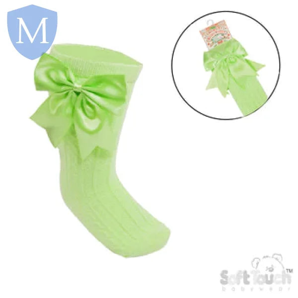 Baby Infants Knee Length Socks - Large Bow (S350) (Baby Socks) Mansuri