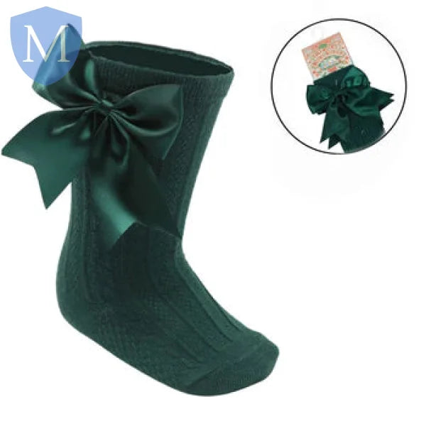 Baby Infants Knee Length Socks - Large Bow (S350) (Baby Socks) Mansuri