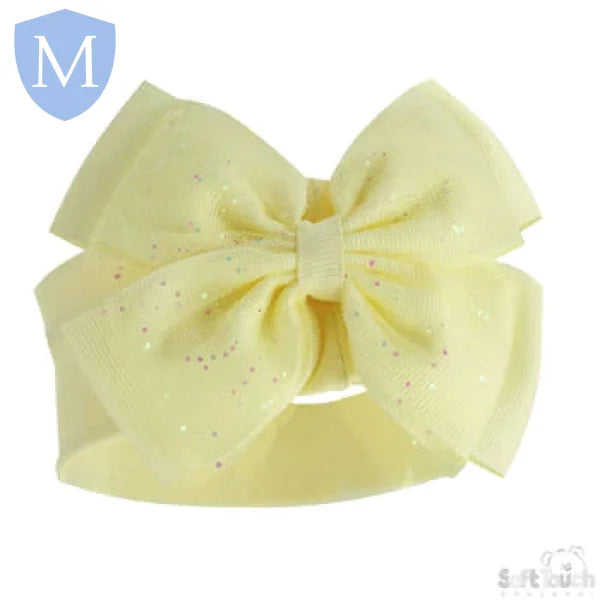 Baby Pink Headband With Glitter Bow (HB92) (Baby Headband) Mansuri