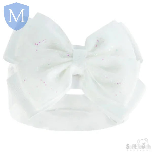 Baby Pink Headband With Glitter Bow (HB92) (Baby Headband) Mansuri
