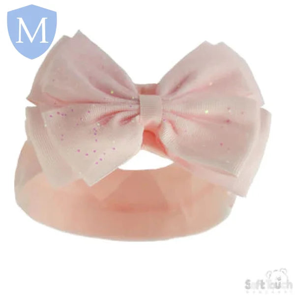 Baby Pink Headband With Glitter Bow (HB92) (Baby Headband) Mansuri