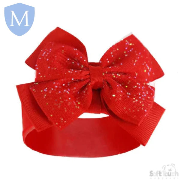 Baby Pink Headband With Glitter Bow (HB92) (Baby Headband) Mansuri