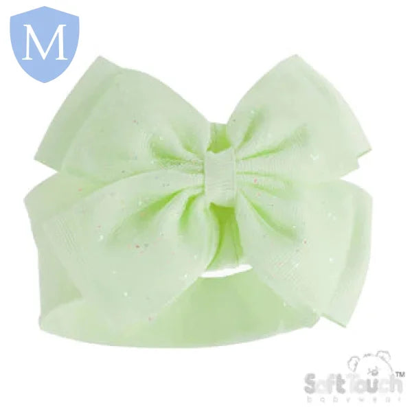 Baby Pink Headband With Glitter Bow (HB92) (Baby Headband) Mansuri