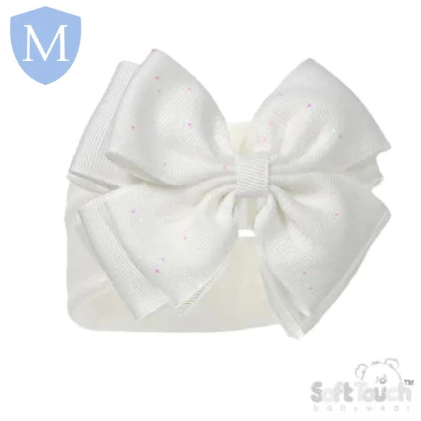 Baby Pink Headband With Glitter Bow (HB92) (Baby Headband) Mansuri