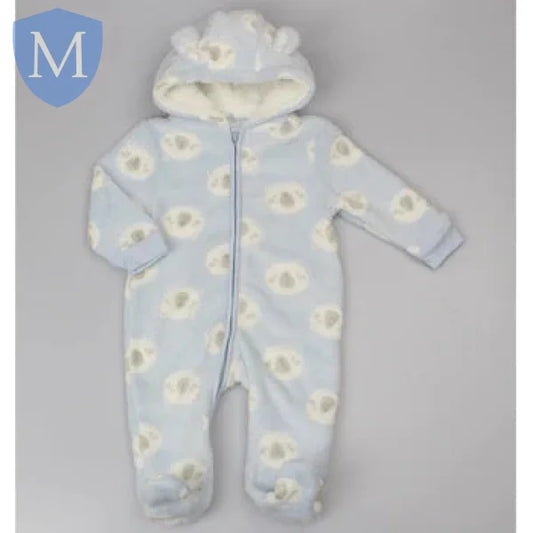 Baby Sky Teddy Printed Hooded Cuddle Fleece All In One (F22558) (Baby Sleepsuit) Mansuri