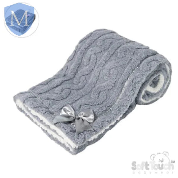 Cable Knitted Wrap With Large Bow (FBP234) (Baby Wrap) Mansuri