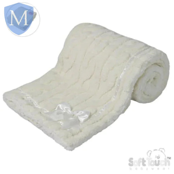 Cable Knitted Wrap With Large Bow (FBP234) (Baby Wrap) Mansuri