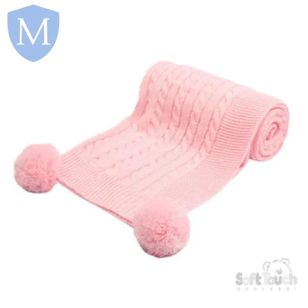 "Elegance" Cable Knitted Baby Wrap With Pom Pom's (ABP12) (Baby Wrap) Mansuri