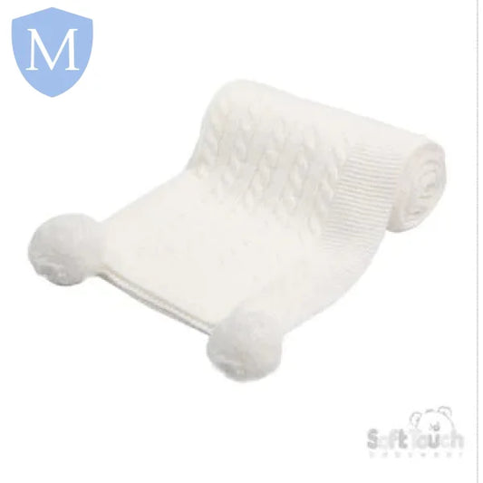"Elegance" Cable Knitted Baby Wrap With Pom Pom's (ABP12) (Baby Wrap) Mansuri