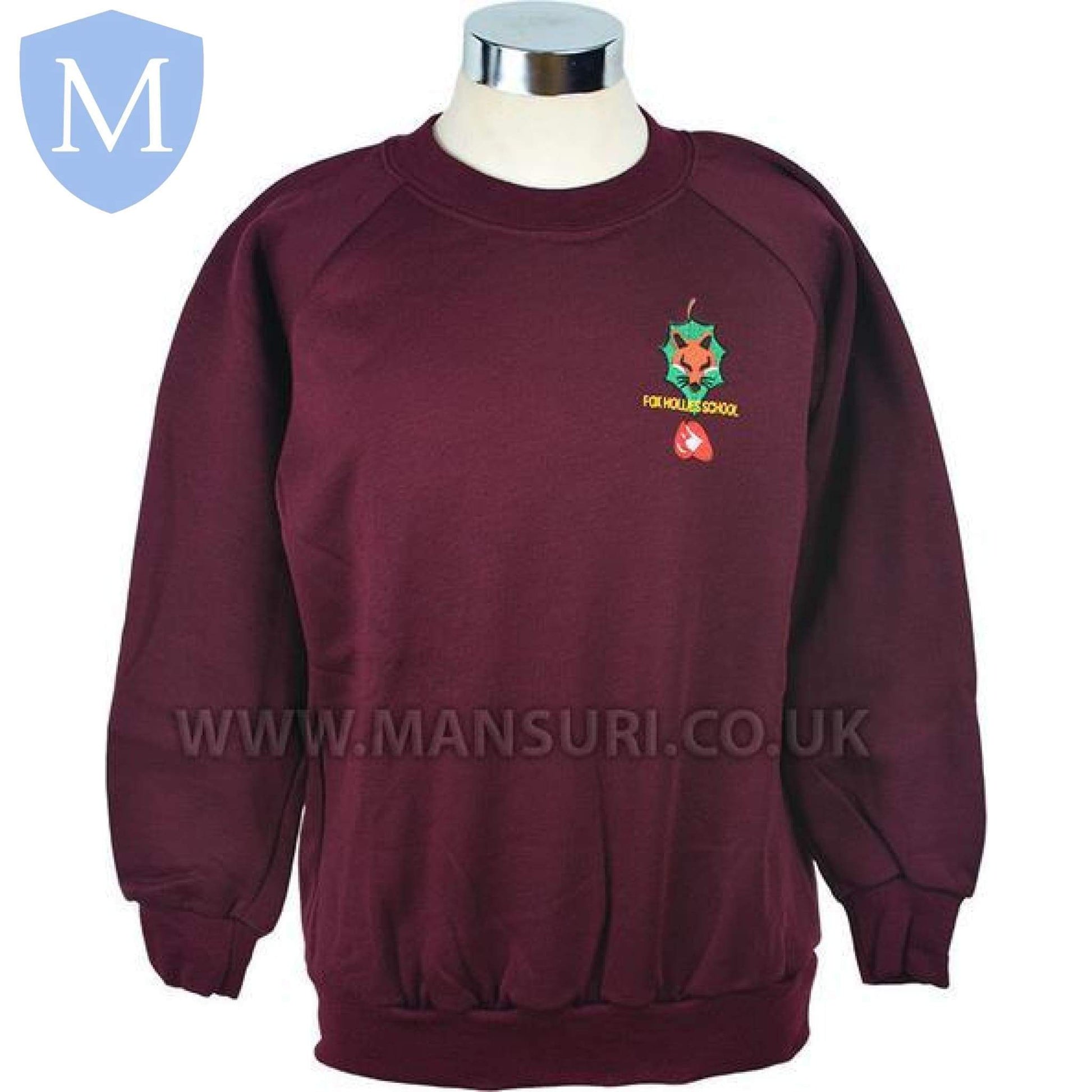 Fox Hollies Sweatshirts (Maroon) 7-8 Years,11-12 Years,13 Years,2XL,9-10 Years,Large,Medium,Small,X-Large