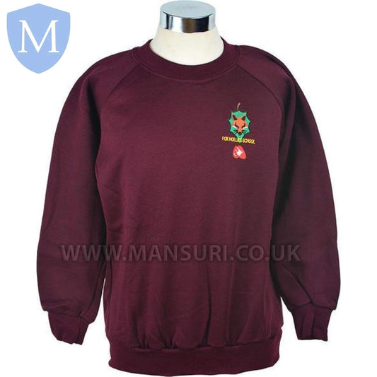 Fox Hollies Sweatshirts (Maroon) 7-8 Years,11-12 Years,13 Years,2XL,9-10 Years,Large,Medium,Small,X-Large