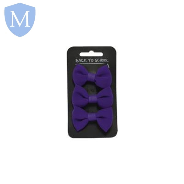 Plain Girls Mini Hair Bows - 3 Pack (Hair Accessory) (POA) Mansuri