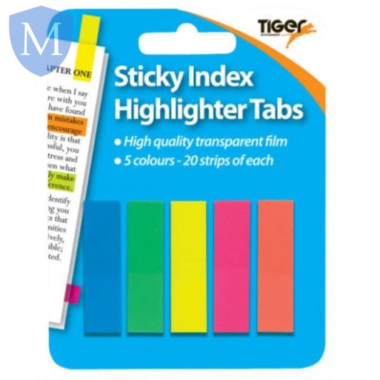 Index Neon Sticky Highlighter Tabs (Stationery Essential) Mansuri