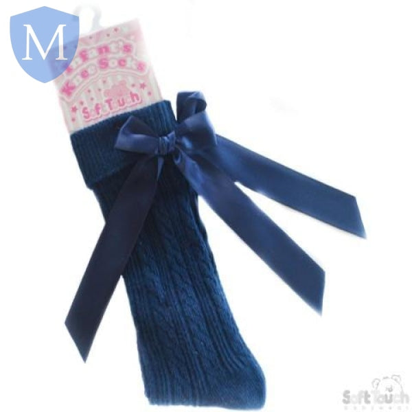 Infants Ribbed Knee Length Socks With Stitched Bow (S41) (Baby Socks) Mansuri