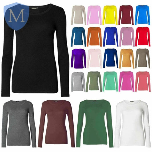 Long Sleeve Stretchy Plain Casual T-Shirt (POA) Not specified