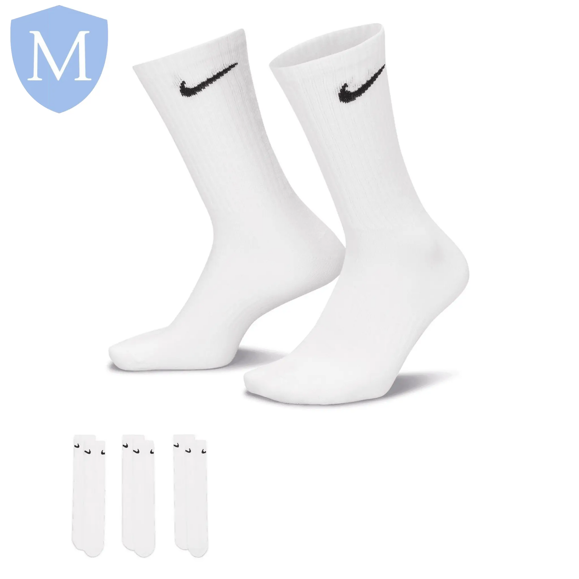 Nike Everyday Crew Socks (3 Pairs) Black/white