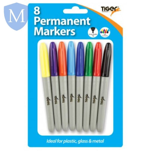 Permanent Markers (Assorted Colour) - 8 Pack (Stationery Essential) Mansuri