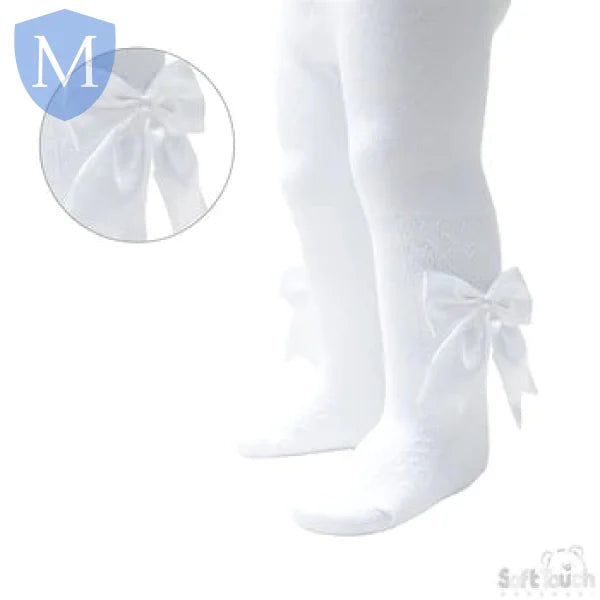 Pink Heart Tights With Large Bow (T122) (Baby Tights) Mansuri