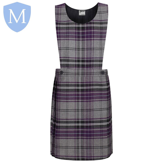 Plain Girls Check Pinafore (Purple/Grey) Mansuri
