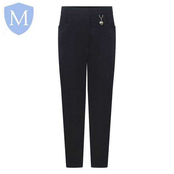 Plain Girls Heart Trouser Navy Mansuri