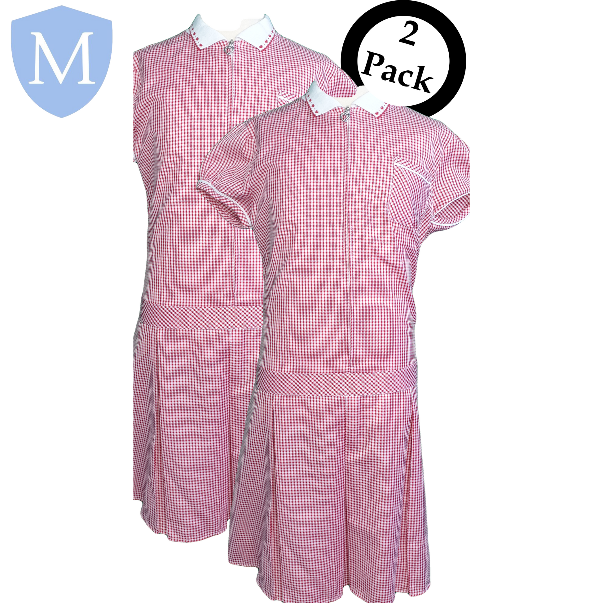 Plain Girls Summer Dress - Red (2-Pack) 3-4 Years,10-11 Years,11-12 Years,12-13 Years,13-14 Years,4-5 Years,5- Years,6-7 Years,7-8 Years,8-9 Years,9-10 Years