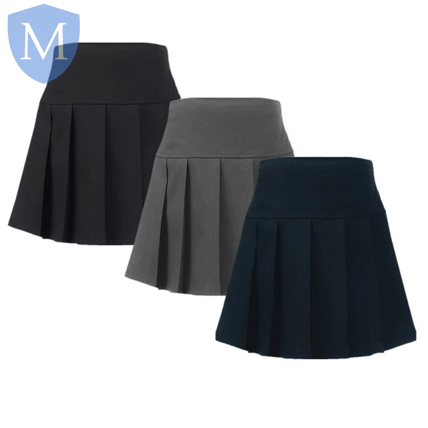 Plain Senior Full Pleat Panel Girls Skirt (poa)