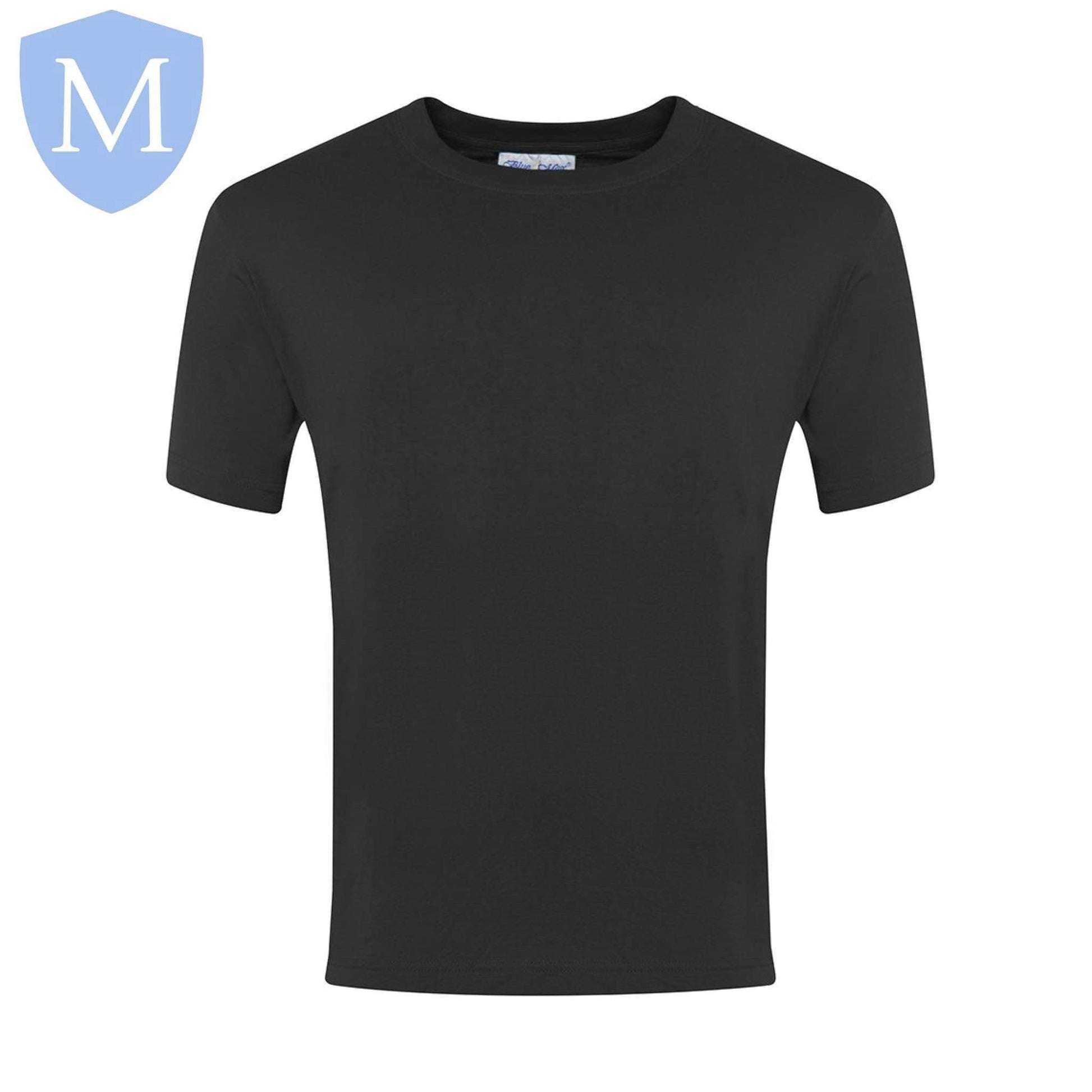 Plain Sports Round Neck T-Shirts - Black Size 11-13,Size 2-3,Size 2XL,Size 3-4,Size 3XL,Size 5-6,Size 7-8,Size 9-10,Size Large,Size Medium,Size Small,Size XL