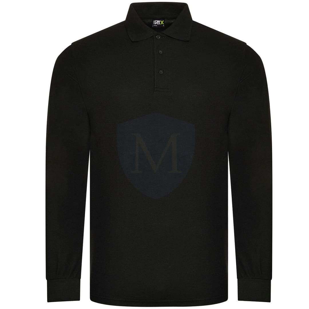 Pro Workwear Long Sleeved Polo Shirt (rx102) Black / Xs 33/34’’