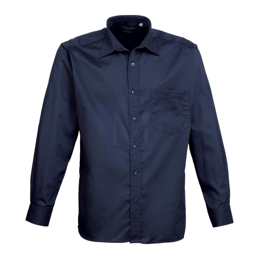 Pro Workwear Long Sleeved Poplin Shirt (pr200) Navy / 14.5’’ 34’’