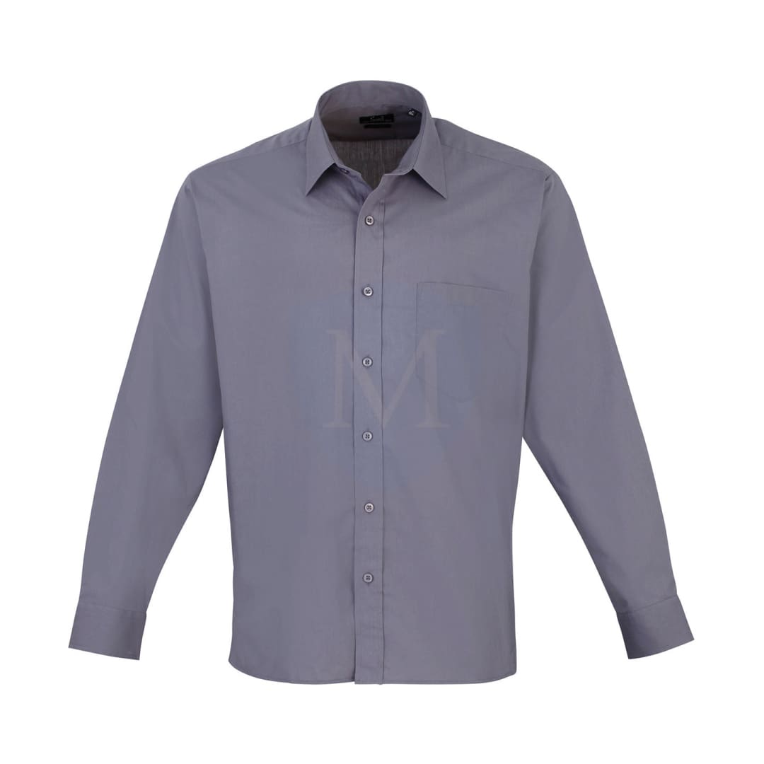 Pro Workwear Long Sleeved Poplin Shirt (pr200) Steel / 14.5’’ 34’’