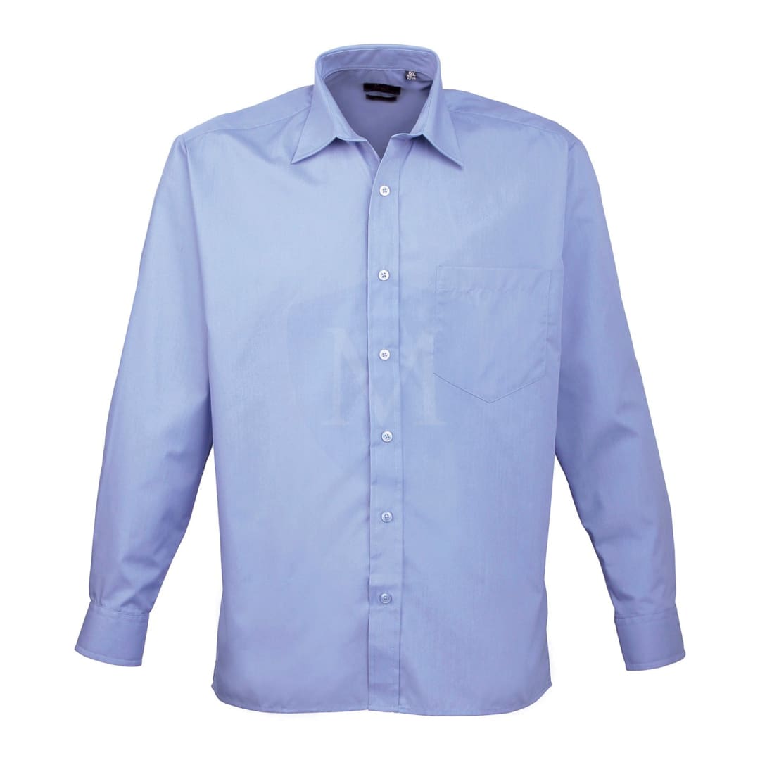 Pro Workwear Long Sleeved Poplin Shirt (pr200) Mid-blue / 14.5’’ 34’’