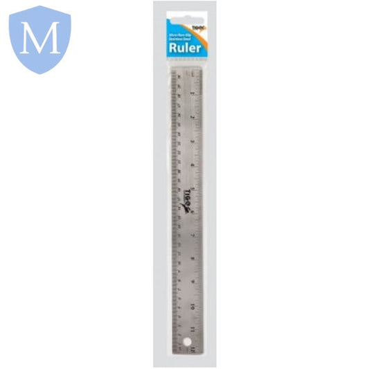 Stainless steel ruler-30cm cork backed (Stationery Essential) Mansuri