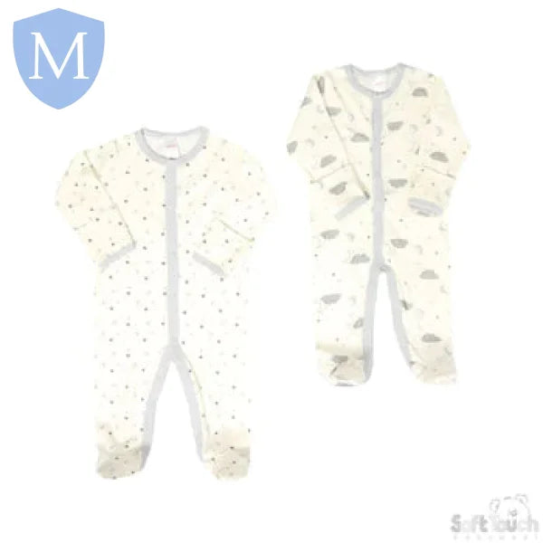 Unisex 2 Pack Stars & Clouds Sleepsuit (CC100) (Baby Sleepsuit) Mansuri